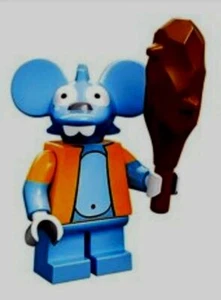 LEGO MINIFIGURES - MINI MINATURE - SIMPSON ITCHY MOUSE WITH CLUB & STAND BASE - Picture 1 of 1