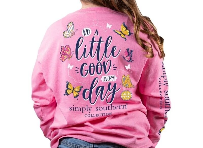 Camiseta Simply Southern Talla Juvenil Mediana Rosa "Haz un poco de bien todos los días" Foto 1 de 1