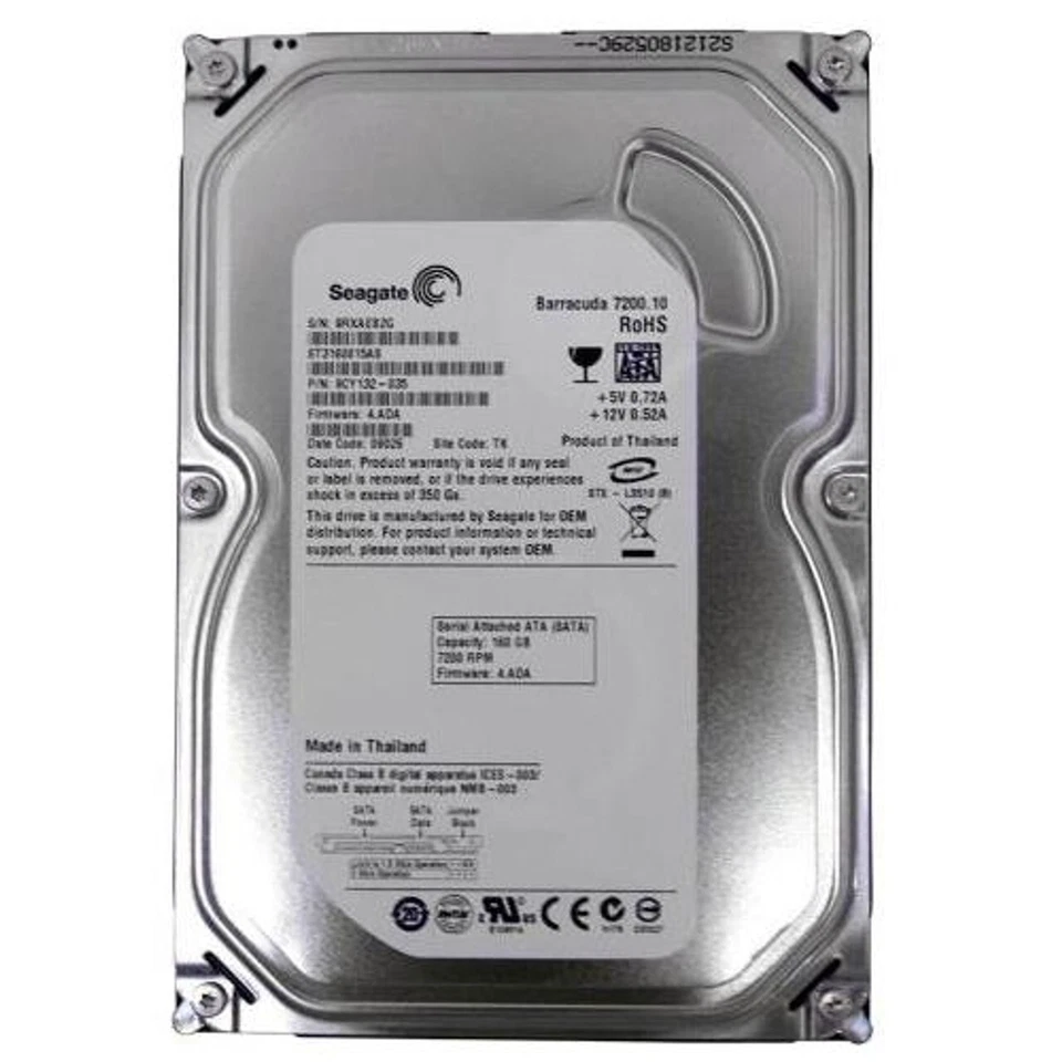 *NEW ZERO HOURS*-ST3160815AS- Seagate 160GB SATA 7200RPM 3.5” HARD DRIVE - Image 1 of 1