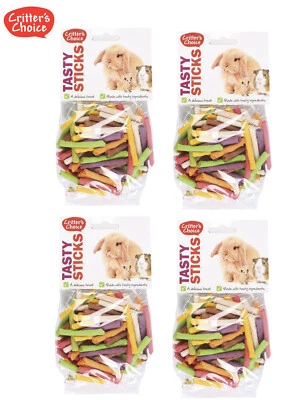 HAPPY PET CRITTERS CHOICE TASTY STICKS SUGAR FREE RAT RABBIT HAMSTER CAGE TREAT 4 PACK