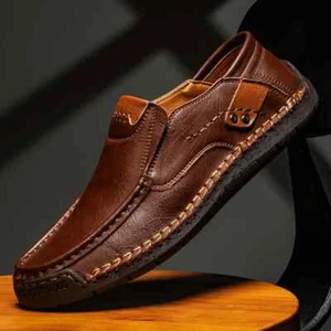 Zapatos de hombre de cuero hechos a mano Mocasines cómodos casuales - Bild 1 von 20