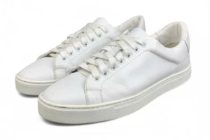 BURBERRY SNEAKES MENS WHITE LEATHER SIZE EU40 US7 UK6 AUTHENTIC - Picture 1 of 10