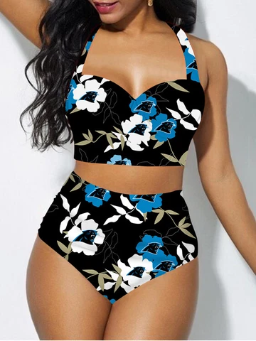 Carolina Panthers Womens Beach Bikini Set Push up Swimsuit Summer Bathing Wear Cover