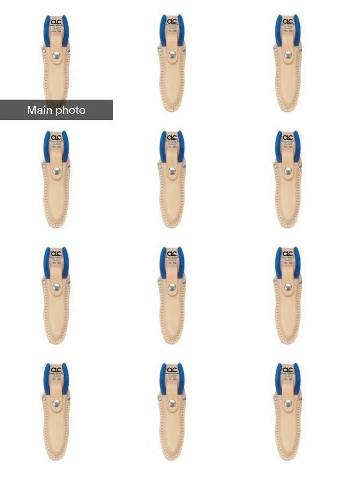 12 Top Grain Leather Utility Knife Plier Tool Holder Belt Holster Sheath 12 Pack - Image 1 of 1