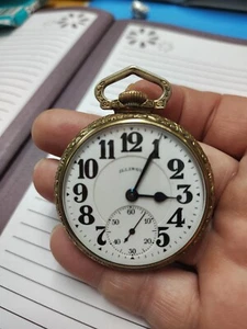 Illinois Bunn Railroad Pocket Watch 1918s Still Ticks!! 21 Jewel - Picture 1 of 14