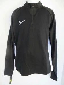 Nike Boys Girls Black 1/4 Zip Jacket Sweatshirt Size M Soccer - Picture 1 of 4
