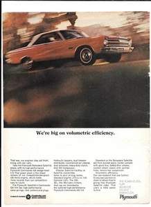 1965 Plymouth Chrysler Barracuda Belvedere Satellite Valiant Automobile Print Ad - Picture 1 of 3