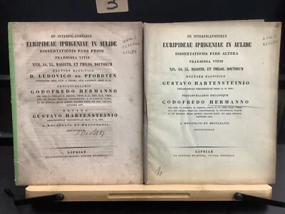 1847-48 De Interpolationibus Euripideae Iphigeniae - Iphigenia Of Euripides 2 V. - Image 1 of 4