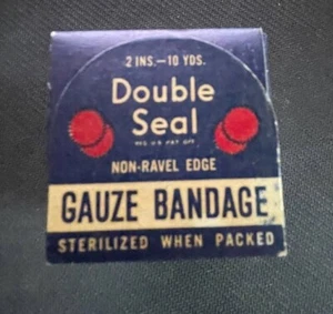 1938 DOUBLE SEAL GAUZE BANDAGE 2 in x 10 yds No. S-456 The Scholl Mfg Co. - Picture 1 of 4