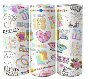 Friends Friendship Besties Forever Best Friend 20oz Tumbler Insulated Travel - Picture 1 of 3
