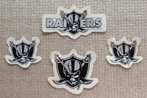 4 Oakland/Las Vegas Raiders Vintage Skull Logo Die Cut Vinyl Miniature Stickers - Picture 1 of 7