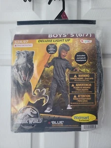 Déguisement Halloween garçon Jurassic Park T-Rex Velociraptor "bleu" moyen 6/7 neuf - Photo 1/5
