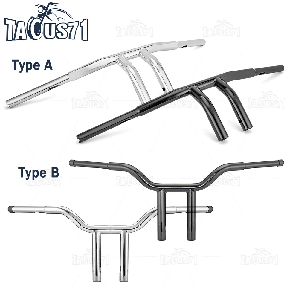 6" 12" 14" Rise MX-T Bars Handlebar For Harley Softail Sportster Dyna Road King - Image 1 of 1