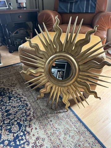 Old Large Gilt Metal Italian Sunburst 28” Cover