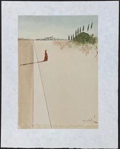 Salvador Dali "The Delightful Mount" Original Divine on Japon nacré - Picture 1 of 6