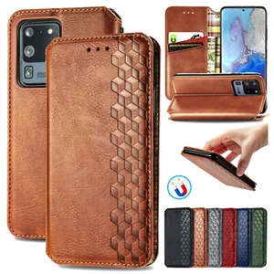 Leather Flip Wallet Stand Case For Samsung S25 Ultra/S24FE/S23/S22/A35 A55 A54 - Picture 1 of 18