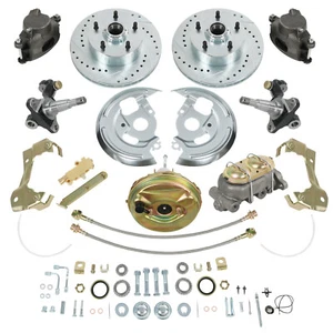 Body Disc Brake Conversion Kit 9" Booster Drilled Rotors For 1964-72 GM A, F, X - Bild 1 von 7