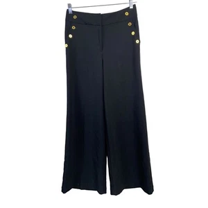 NY & Company Wide leg Trouser Pants Women Medium Black Sailor Career Office - Picture 1 of 14