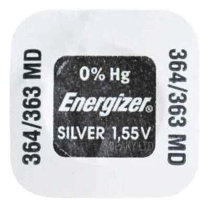 2 X ENERGIZER SR621SW 364 363 AG1 SILVER OXIDE 1.55V WATCH BATTERY - Picture 1 of 2