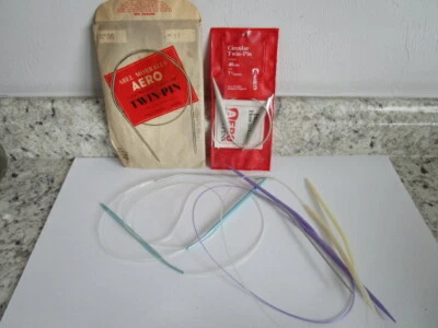 Lot of 5 Vintage Circular Knitting Needles Aero TwinPin + more - Image 1 of 4