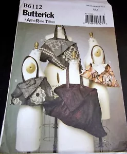 Butterick Katherine Tilton Pattern B6112 Hand Bags Contrast Fold Details Uncut - Picture 1 of 6
