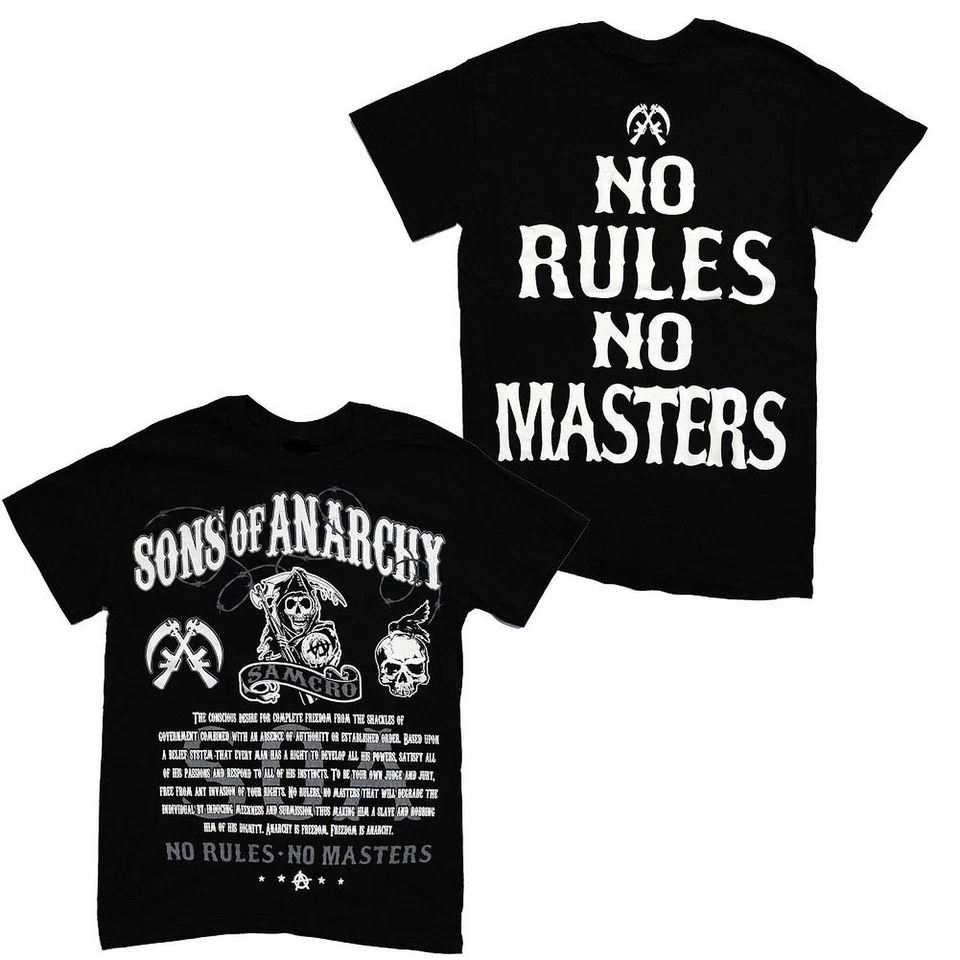 Officially Licensed Sons of Anarchy No Rules No Masters Samcro Adult T-Shirt - Image 1 of 1