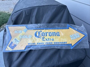 Ice Cold Corona Extra Arrow Beer Tin Advertising Sign - Picture 1 of 2