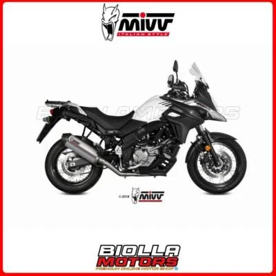 TERMINALE COMPLETO MIVV OVAL SUZUKI DL V-STROM 650 / XT 650 2018- TITANIUM with  - Immagine 1 di 4