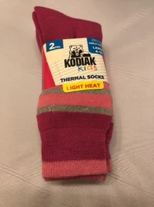 Girls Socks Shoe Size L 4-10 Thermal Light Heat Fuchsia - Picture 1 of 10