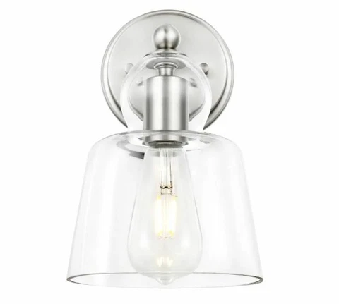 Light Society Riis 5" Satin Nickel/Clear Wall Sconce LS-W315-SN-CL Cover