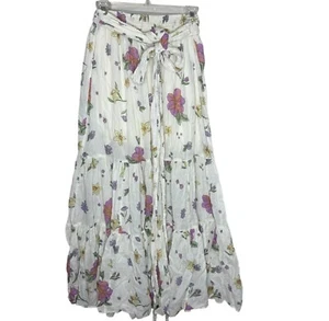 Falda/Vestido Free People Luna Floral Convertible en Niveles Talla Máxima Grande Corbata Cintura - Imagen 1 de 11