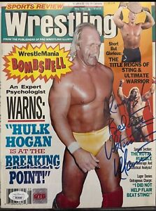 Ultimate warrior with inscription, signed 1991 magazine