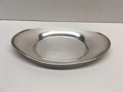 Bandeja ovalada pequeña de plata de ley firmada vintage de abedules de 5-5/8" sin monograma 60 g Foto 1 de 4
