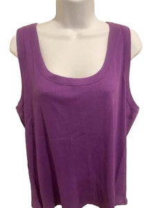 Terra & Sky Women's Plus Size 0X (14) Purple Scoop Neck Rib Tank NWT - Picture 1 of 4