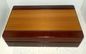 Boîte cave à cigares vintage en bois extérieur façon cuir (comme neuve) - Photo 1/11