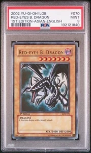 PSA 9 Mint 2002 Red Eyes Black Dragon LOB-070 1st ED Ultra Rare YuGiOh English - Picture 1 of 2