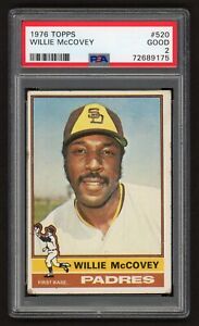 1976 TOPPS WILLIE MCCOVEY #520 HOF PADRES STRETCH WILLIE MAC PSA 2 GOOD