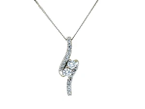 Collar de diamantes naturales Ever Us en oro blanco de 14 quilates - Imagen 1 de 9
