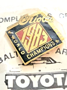 Vintage Baseball Orioles World Champions Enamel Lapel Pin 1983 Toyota Sealed - Picture 1 of 4