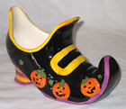 Ceramic Halloween Witch's Shoe Food Safe Candy Dish Bowl Planter Jack O'Lanterns