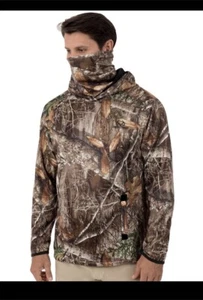 2 Performance REALTREE Camouflage Pullover Hoodies W/ Neck Gaiter Size MEDIUM - Picture 1 of 3