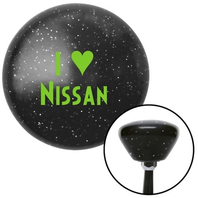 Green I <3 for NISSAN Black Retro Metal Flake Shift Knob w/ M16x1.5 Insert Auto - Image 1 of 4