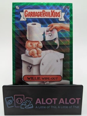 2022 Garbage Pail Kids Willie Wipe-Out Green Wave Refractor 193/299 - Image 1 of 4