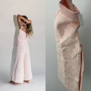 RAISED BY WATER- Pink Floral Knit Pants - Picture 1 of 3