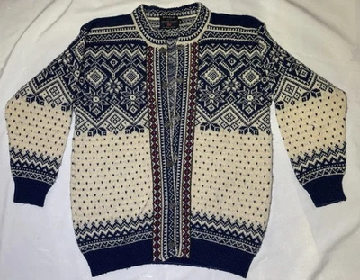 Devold 1853 Olmes Carretti Men's Wool Sweater Size Medium, Navy Blue/White/Red - Image 1 of 4