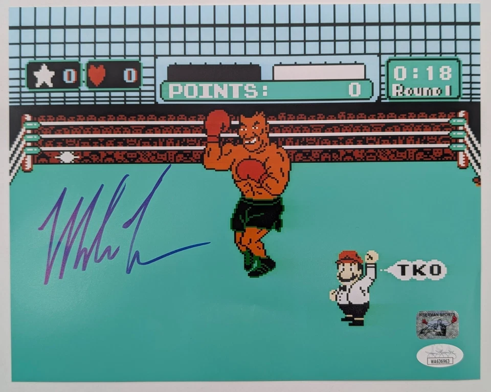 Mike Tyson Firmado 8x10 Nintendo Punch-Out!! Foto de boxeo 8x10 AUTO CERTIFICADO DE AUTENTICIDAD JSA Foto 1 de 1