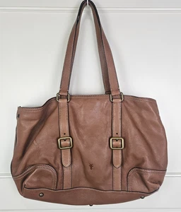 FRYE Brown Leather Tote Handbag Purse - Picture 1 of 7