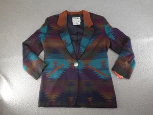 Vintage Pioneer Wear Jacket Womens Medium Brown Southwestern Aztec Rodeo USA - Picture 1 of 17
