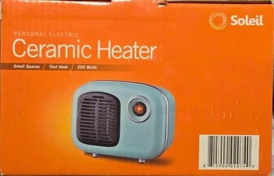 Calentador eléctrico de cerámica interior personal Soleil, tamaños mini y pequeños, nuevo en caja Foto 1 de 4