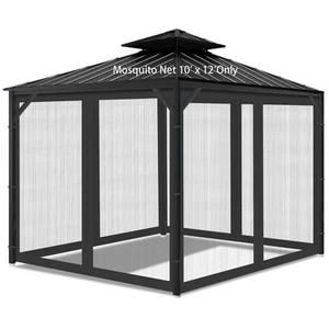Gazebo Universal Replacement Mosquito Netting, 10' x 12' Outdoor Mesh Netting... - Picture 1 of 6